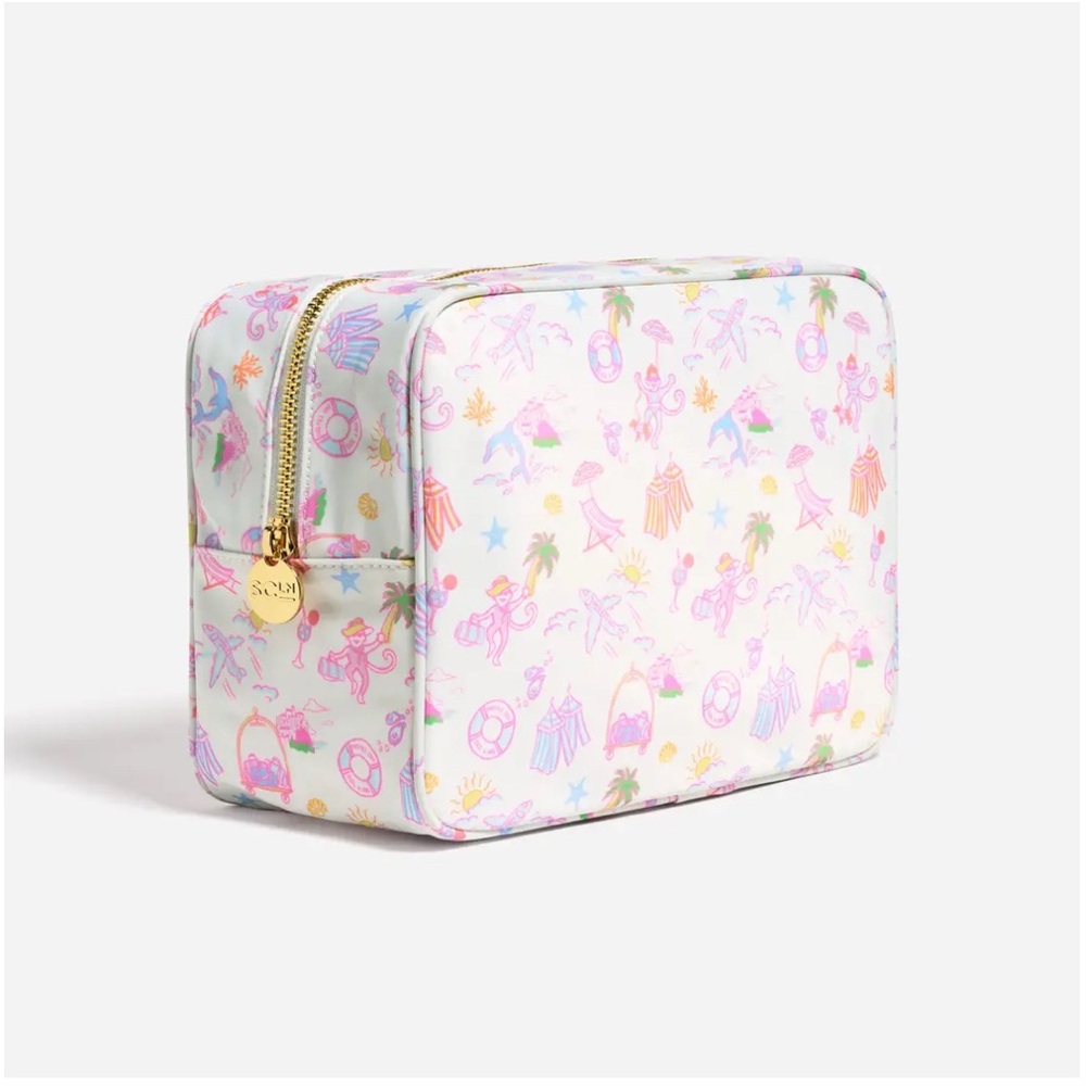 Stoney Clover LN x Roller Rabbit Large Pouch in Hotel Tropical Print